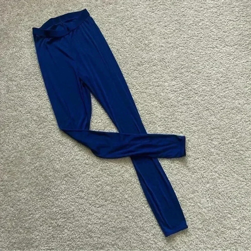 Patagonia Capilene Base Layer Leggings Blue Wm Sz Small Light Weight Polyester